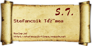 Stefancsik Tímea névjegykártya
