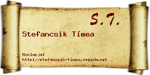 Stefancsik Tímea névjegykártya